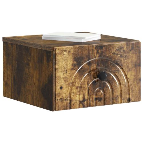 Спален шкаф с монтаж на стена Опушен дъб 33 x 34,5 x 20 см