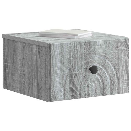 Спален шкаф с монтаж на стена с чекмедже 2 pcs Сива сонома