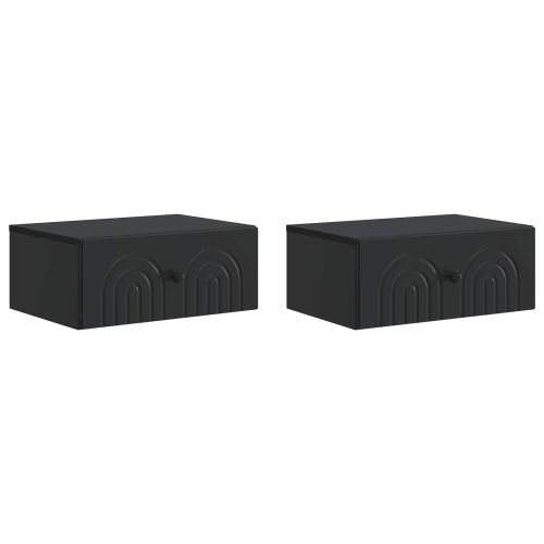 Спален шкаф с монтаж на стена 2 pcs Черно 49 x 34,5 x 20 см