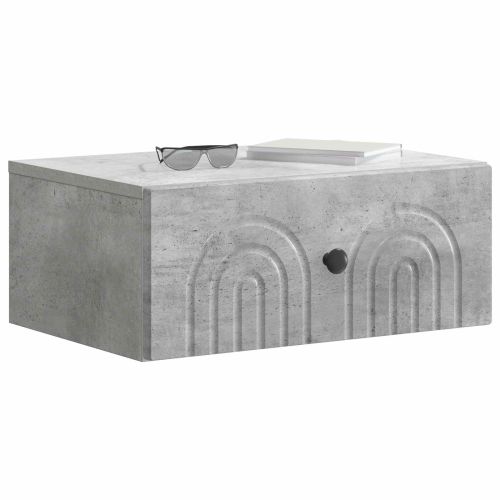 Спален шкаф с монтаж на стена с чекмедже 2 pcs Бетонно сиво