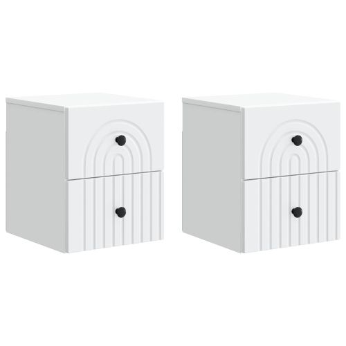 Спален шкаф с монтаж на стена 2 pcs Бяло 33 x 34,5 x 40 см