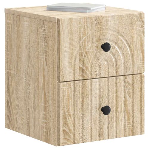 Спален шкаф с монтаж на стена с чекмедже 2 pcs Дъб сонома