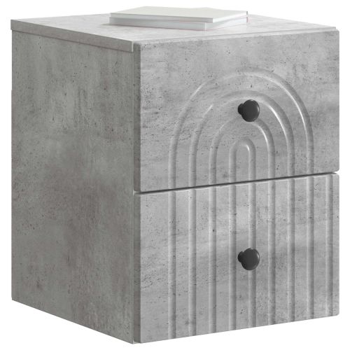 Спален шкаф с монтаж на стена с чекмедже 2 pcs Бетонно сиво