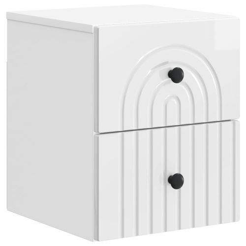 Спален шкаф с монтаж на стена Бял гланц 33 x 34,5 x 40 см