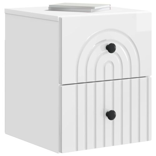 Спален шкаф с монтаж на стена 2 pcs Бял гланц 33 x 34,5 x 40 см