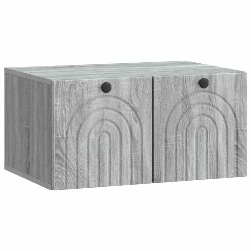Стенно монтиран ТВ шкаф Сива сонома 59,5 x 41 x 30 см
