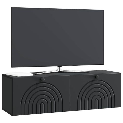 Стенно монтиран ТВ шкаф Черно 98 x 31 x 30 см