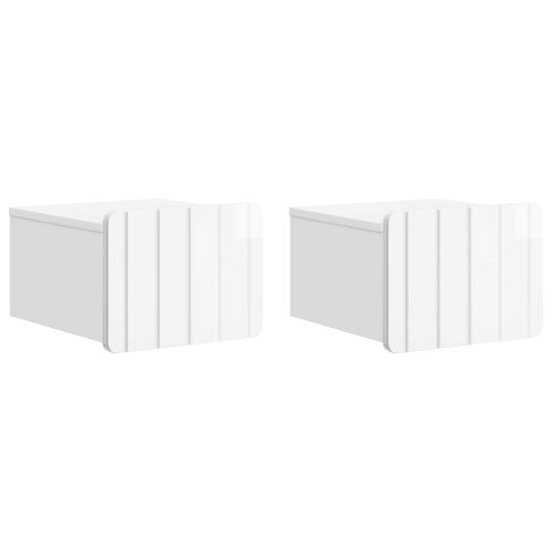 Спален шкаф с монтаж на стена 2 pcs Бял гланц 33 x 34,5 x 24 см