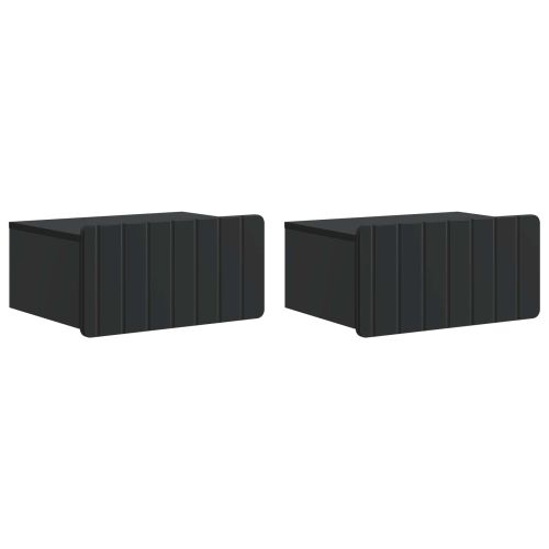 Спален шкаф с монтаж на стена 2 pcs Черно 49 x 34,5 x 24 см