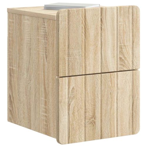 Спален шкаф с монтаж на стена с чекмедже 2 pcs Дъб сонома