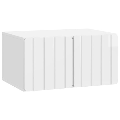 Стенно монтиран ТВ шкаф Бял гланц 59,5 x 41 x 30 см