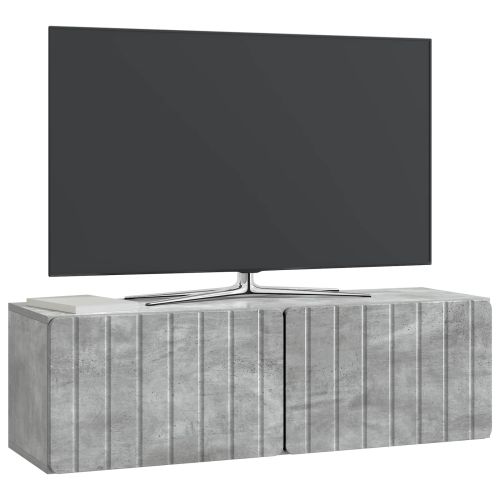 Стенно монтиран ТВ шкаф Бетонно сиво 98 x 31 x 30 см