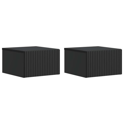 Спален шкаф с монтаж на стена 2 pcs Черно 33 x 34,5 x 20 см