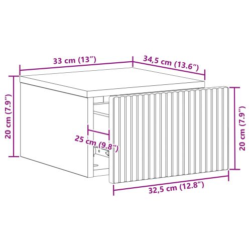Спален шкаф с монтаж на стена Дъб сонома 33 x 34,5 x 20 см