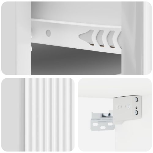 Спален шкаф с монтаж на стена 2 pcs Бял гланц 33 x 34,5 x 20 см