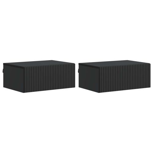Спален шкаф с монтаж на стена 2 pcs Черно 49 x 34,5 x 20 см