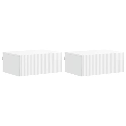Спален шкаф с монтаж на стена 2 pcs Бял гланц 49 x 34,5 x 20 см
