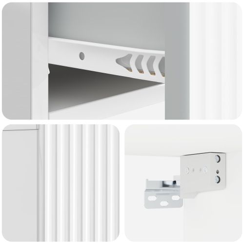 Спален шкаф с монтаж на стена 2 pcs Бял гланц 49 x 34,5 x 20 см
