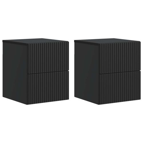 Спален шкаф с монтаж на стена 2 pcs Черно 33 x 34,5 x 40 см