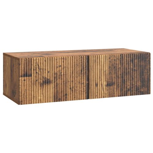 Стенно монтиран ТВ шкаф Старо дърво 98 x 41 x 30 см