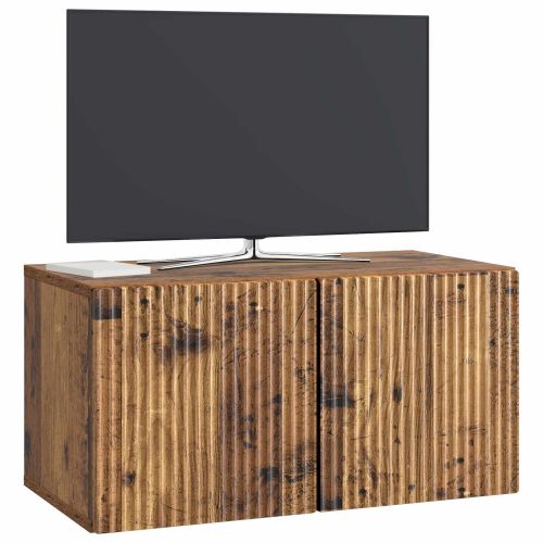 Стенно монтиран ТВ шкаф Старо дърво 59,5 x 31 x 30 см