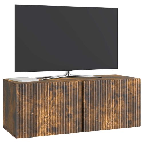 Стенно монтиран ТВ шкаф Опушен дъб 78,5 x 31 x 30 см