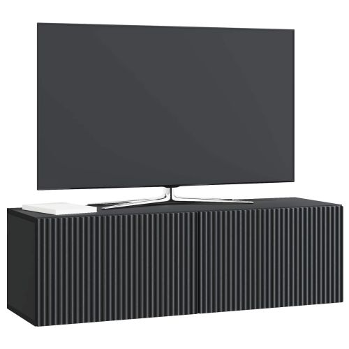 Стенно монтиран ТВ шкаф Черно 98 x 31 x 30 см