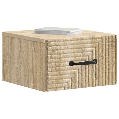 Спален шкаф с монтаж на стена с чекмедже 2 pcs Дъб сонома