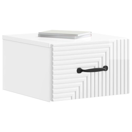Спален шкаф с монтаж на стена Бял гланц 34,5 x 33 x 20 см