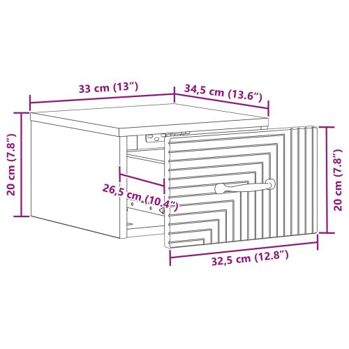 Спален шкаф с монтаж на стена 2 бр. Дъб артизан