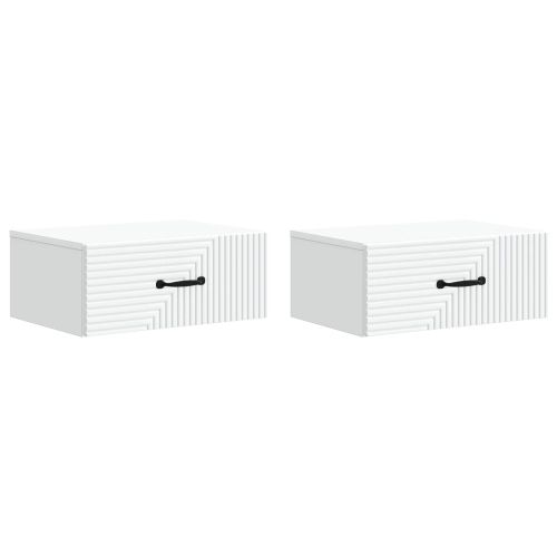 Спален шкаф с монтаж на стена 2 pcs Бяло 49 x 34,5 x 20 см