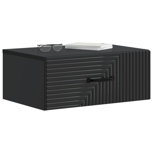 Спален шкаф с монтаж на стена 2 pcs Черно 49 x 34,5 x 20 см
