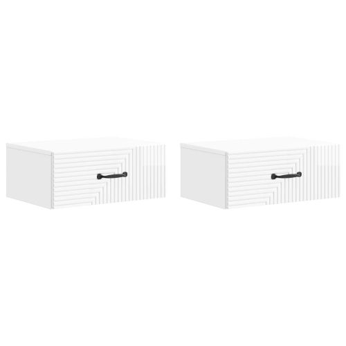 Спален шкаф с монтаж на стена 2 pcs Бял гланц 49 x 34,5 x 20 см