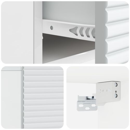 Спален шкаф с монтаж на стена 2 pcs Бял гланц 49 x 34,5 x 20 см