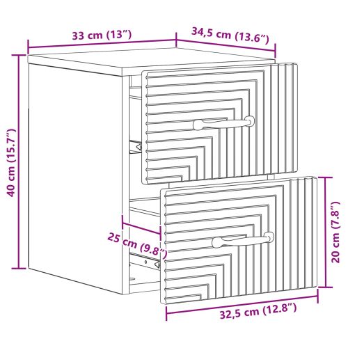 Спален шкаф с монтаж на стена 2 pcs Бяло 34,5 x 33 x 40 см