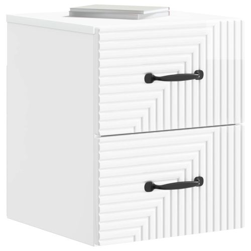 Спален шкаф с монтаж на стена Бял гланц 34,5 x 33 x 40 см