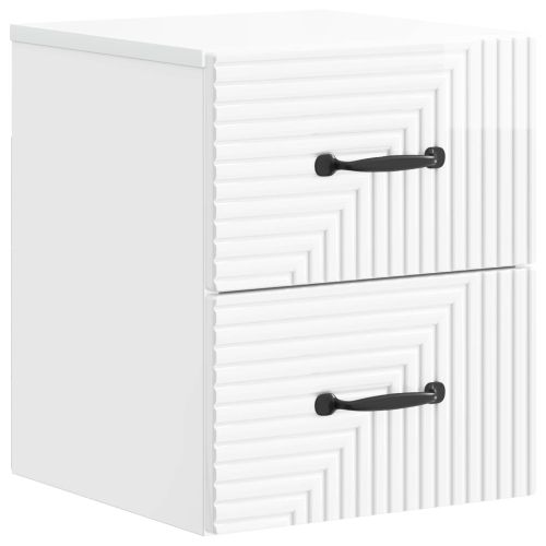 Спален шкаф с монтаж на стена 2 pcs Бял гланц 34,5 x 33 x 40 см