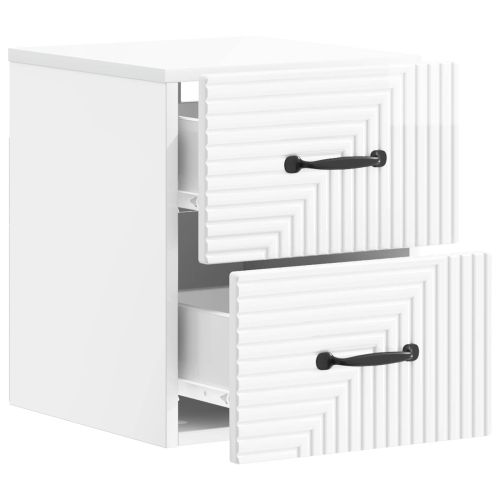 Спален шкаф с монтаж на стена 2 pcs Бял гланц 34,5 x 33 x 40 см