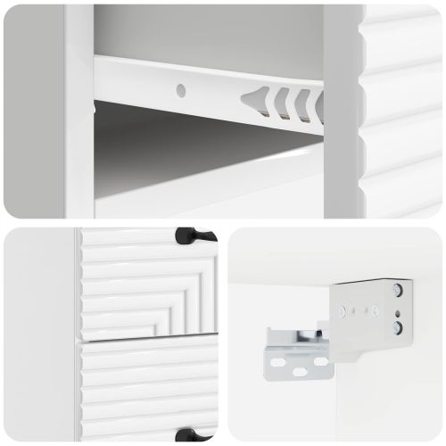 Спален шкаф с монтаж на стена 2 pcs Бял гланц 34,5 x 33 x 40 см