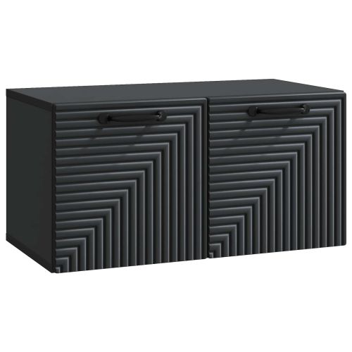 Стенно монтиран ТВ шкаф Черно 59,5 x 31 x 30 см