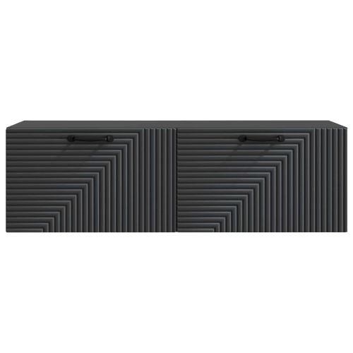 Стенно монтиран ТВ шкаф Черно 98 x 31 x 30 см