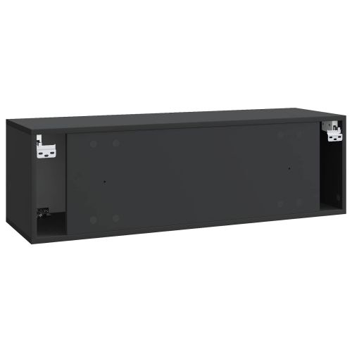 Стенно монтиран ТВ шкаф Черно 98 x 31 x 30 см