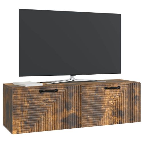 Стенно монтиран ТВ шкаф Опушен дъб 98 x 31 x 30 см