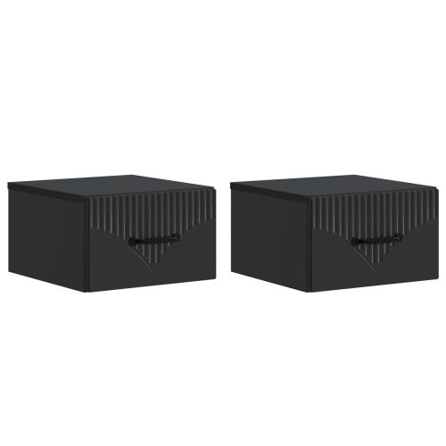 Спален шкаф с монтаж на стена 2 pcs Черно 34,5 x 33 x 20 см