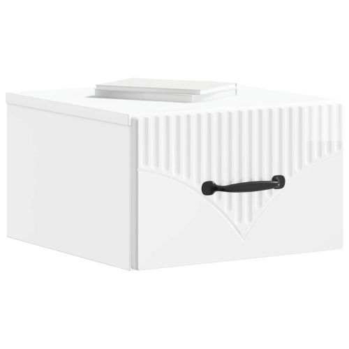 Спален шкаф с монтаж на стена Бял гланц 34,5 x 33 x 20 см