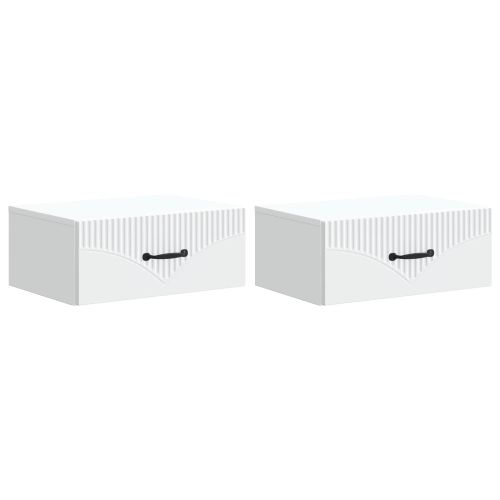 Спален шкаф с монтаж на стена 2 pcs Бяло 49 x 34,5 x 20 см