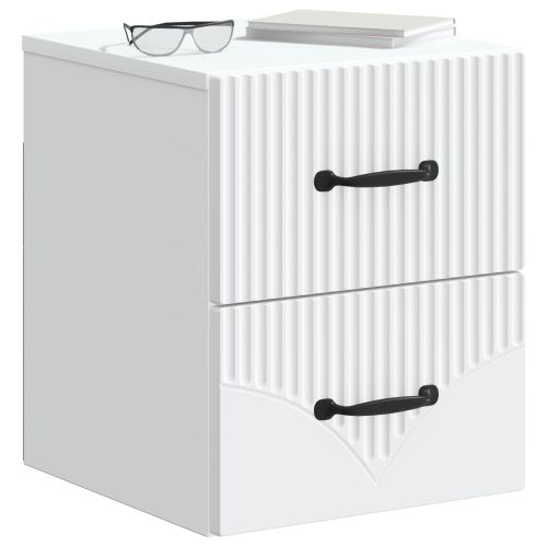 Спален шкаф с монтаж на стена 2 pcs Бяло 34,5 x 33 x 40 см