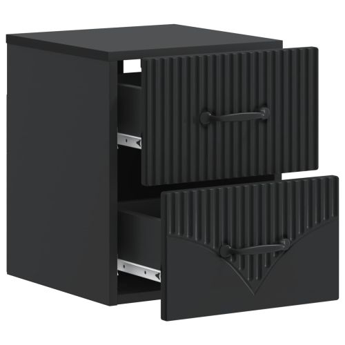 Спален шкаф с монтаж на стена 2 pcs Черно 34,5 x 33 x 40 см