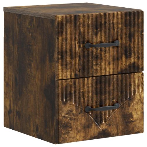 Спален шкаф с монтаж на стена Опушен дъб 34,5 x 33 x 40 см