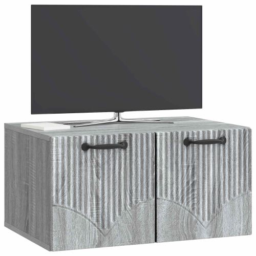 Стенно монтиран ТВ шкаф Сива сонома 59,5 x 41 x 30 см